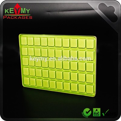 Green PS flocking vacuum formed plastic tray made in china, custom PS vacuum formed flocking tray ,PS tray without flocking