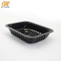 Custom black pet disposable food tray, compostable plastic food tray